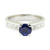 Image 2 : 2.01 ctw Round Mixed Blue Sapphire And Diamond Ring - Platinum