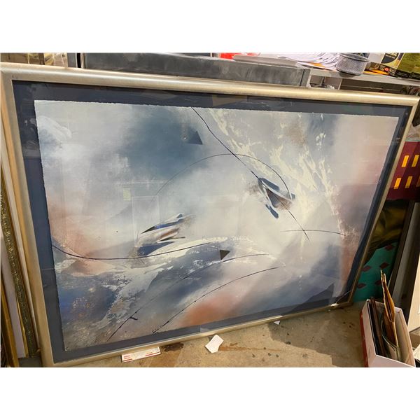 Large art crack in glass bottom right corner