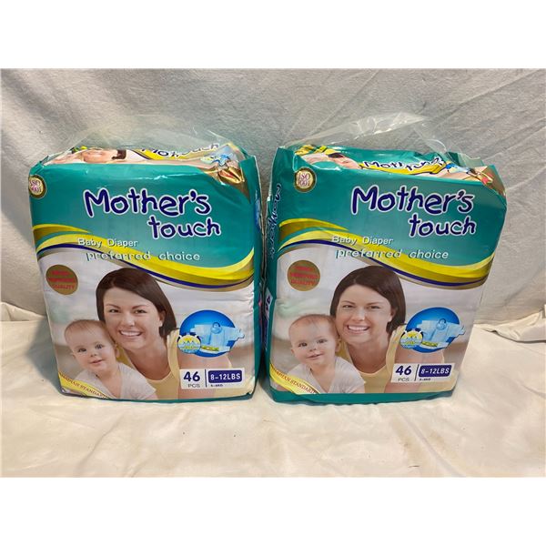 2 Packages New diapers size 8-12  lbs