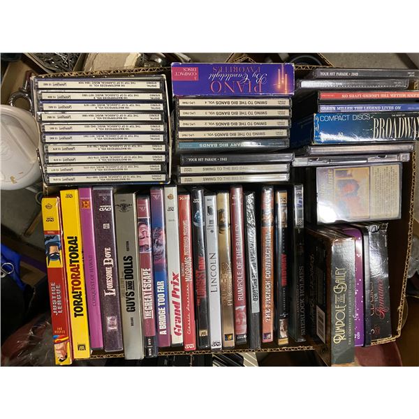 lot of DVD's and CD's