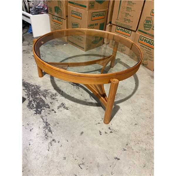 Teak and glass coffee table