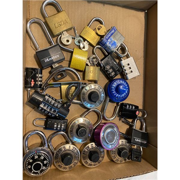 Lot of locks some with keys