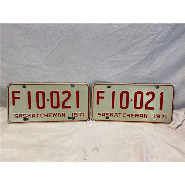 1971 Saskatchewan Plates
