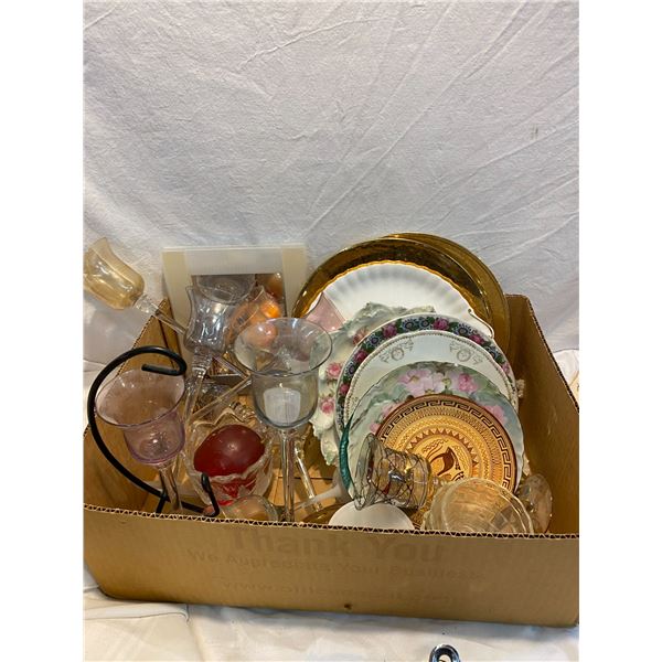 plates and candle holders