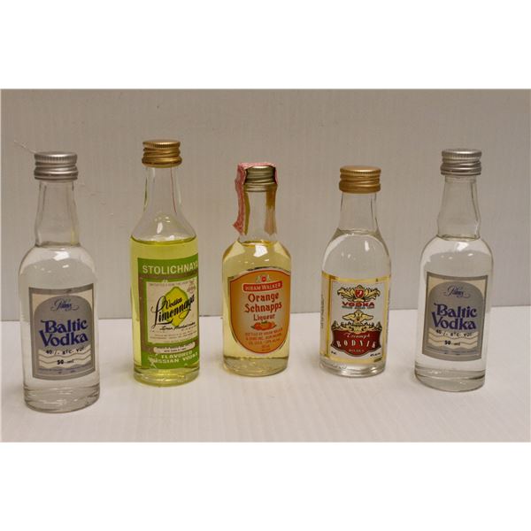 5 X 50ML BOTTLES VODKA AVG 40%