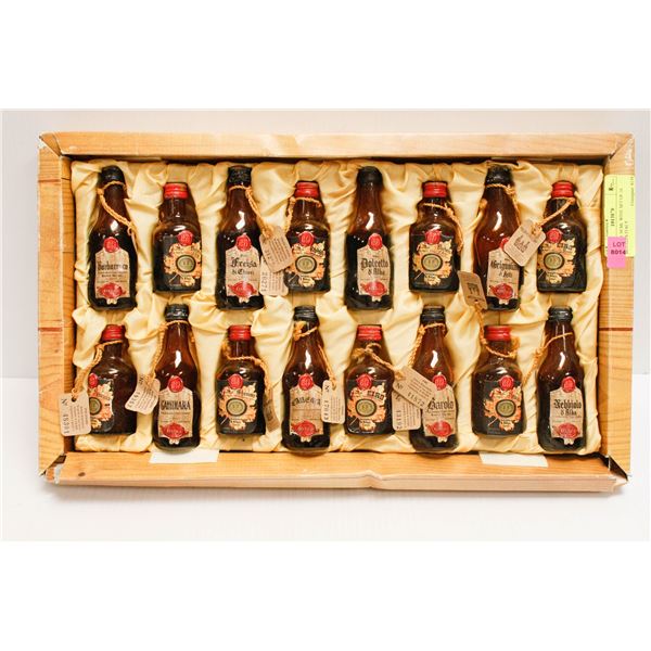 1964-1971 50 ML WINE SET OF 16 BOTTLES ITALY 13.5%
