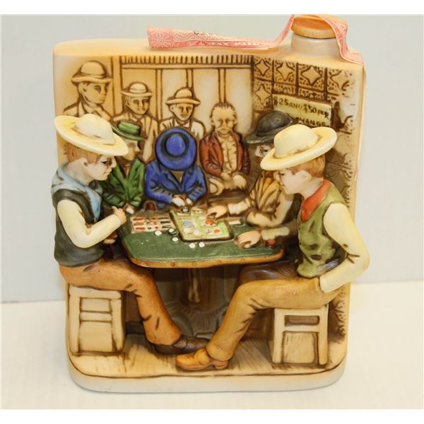 FARO BANK DECANTER WHISKY 1/2 PINT 80% 1975