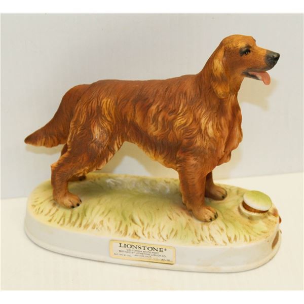 IRISH SETTER DECANTER 2OZ PORCELAIN 19% PORT
