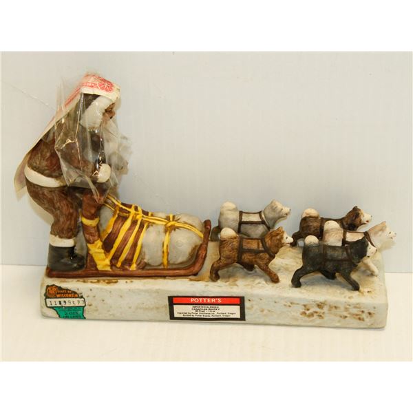 ESKIMO DOG TEAM DECANTER 1.8OZ 80% CDN WHISKY