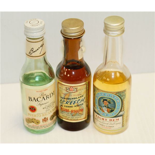 3 X RUM 50ML MINI BOTTLES 40%