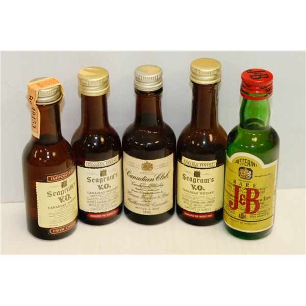 5 X WHISKY 50ML MINI BOTTLES 40%