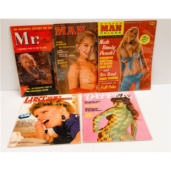 XXX 5 X VINTAGE PORN MAGAZINES