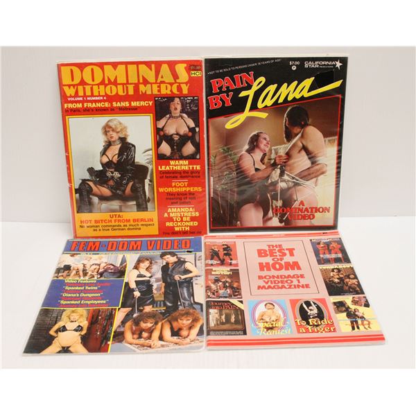 XXX 4 X BONDAGE MAGAZINES GROUP '60'S TO '70'S