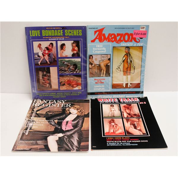 XXX 4 X BONDAGE MAGAZINES GROUP '60'S TO '70'S