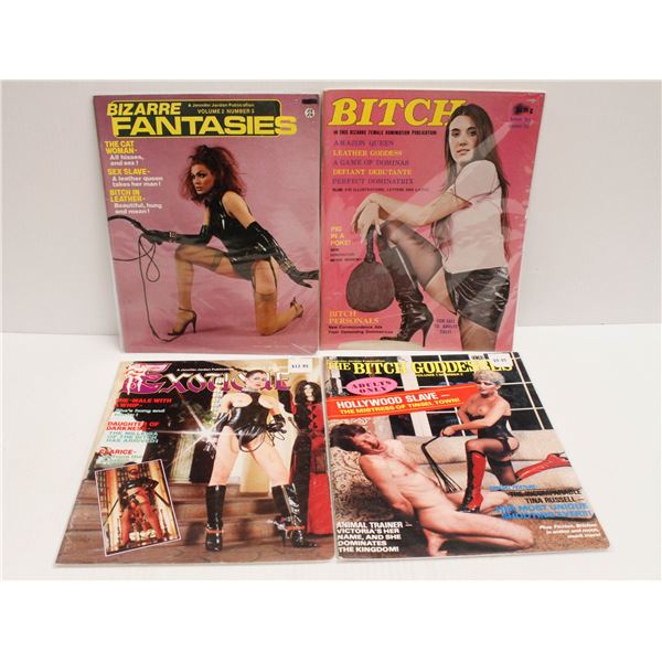 XXX 4 X BONDAGE MAGAZINES GROUP '60'S TO '70'S