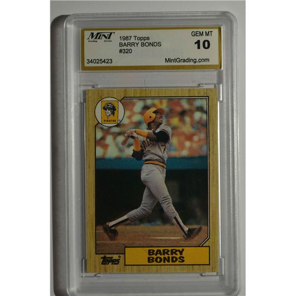 1987 Topps #320 Barry Bonds ROOKIE - GEM MINT 10!