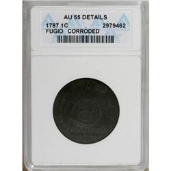 1787 Fugio Cent AU55 Details ANACS N. 15-Y