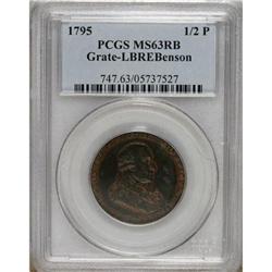 1795 1/2P Washington Grate Halfpenny, Large