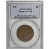 Image 1 : 1794 1C Head of 1794 XF45 PCGS.