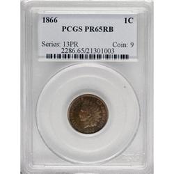 1866 1C PR65 Red and Brown PCGS.
