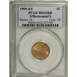 1909-S 1C S Over Horizontal S MS65 Red PCGS.