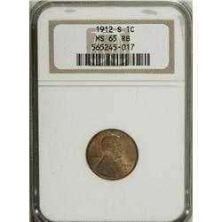 1912-S 1C MS65 Red and Brown NGC.