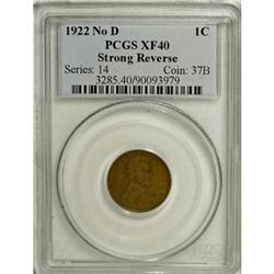 1922 No D 1C Strong Reverse XF40 PCGS.