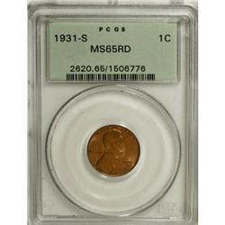 1931-S 1C MS65 Red PCGS.