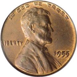 1955/55 1C Doubled Die Obverse MS63 RB PCGS.