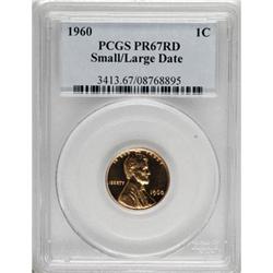 1960 1C Small Over Large Date PR67 Red PCGS.