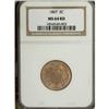 Image 1 : 1867 2C MS64 Red NGC.