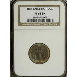 1864 2C Large Motto PR65 Brown NGC.