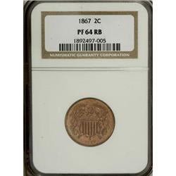 1867 2C PR64 Red and Brown NGC.