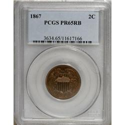 1867 2C PR65 Red and Brown PCGS.