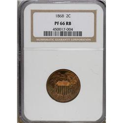 1868 2C PR66 Red and Brown NGC.
