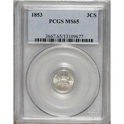 1853 3CS MS65 PCGS.