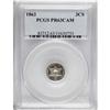 Image 1 : 1863 3CS PR63 Cameo PCGS.