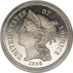 1866 3CN PR66 Cameo NGC.