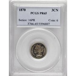 1870 3CN PR65 PCGS.