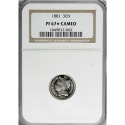 1881 3CN PR67 Cameo NGC.