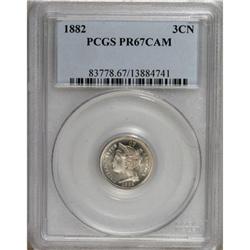 1882 3CN PR67 Cameo PCGS.