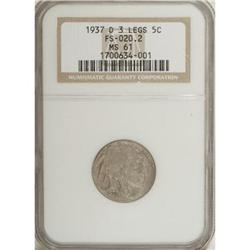 1937-D 5C Three-Legged MS61 NGC.