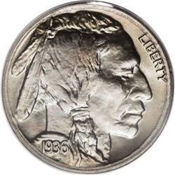 1936 5C Type One--Satin Finish PR67 PCGS.