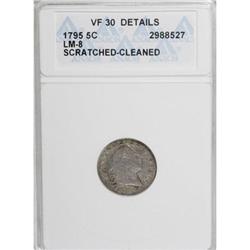 1795 Half Dime VF30 Details ANACS LM-8 V-5