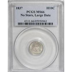 1837 H10C Large Date (Curl Top 1) MS66 PCGS.