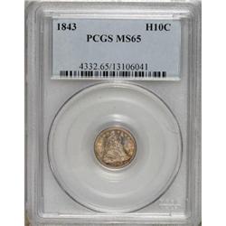 1843 H10C MS65 PCGS.