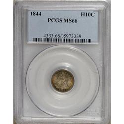 1844 H10C MS66 PCGS.