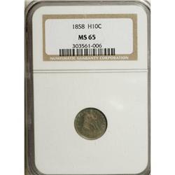 1858 H10C MS65 NGC.