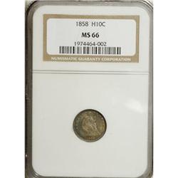 1858 H10C MS66 NGC.