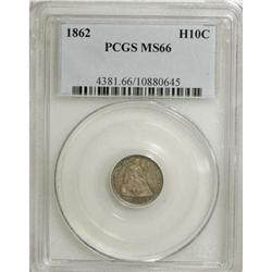 1862 H10C MS66 PCGS.